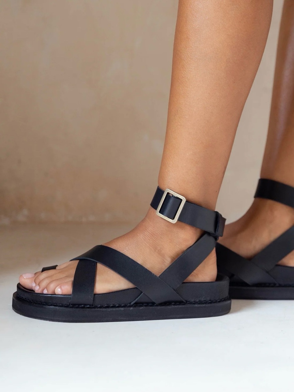 Liberté Bronte Sandals.  Ankle-Strap Crossband